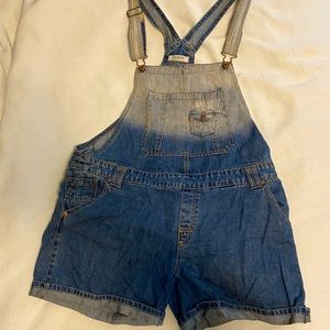 Ombré Denim Overalls Shorts